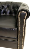 Диван кожаный трехместный черный лофт Karo Black 3S